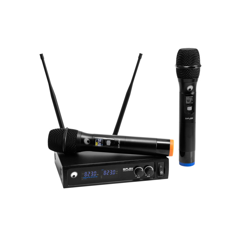 OMNITRONIC UHF E-FLEX 2, trådløst mikrofonsystem 823-832/863-865 MHz