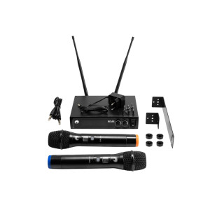 OMNITRONIC UHF E-FLEX 2, trådløst mikrofonsystem 823-832/863-865 MHz