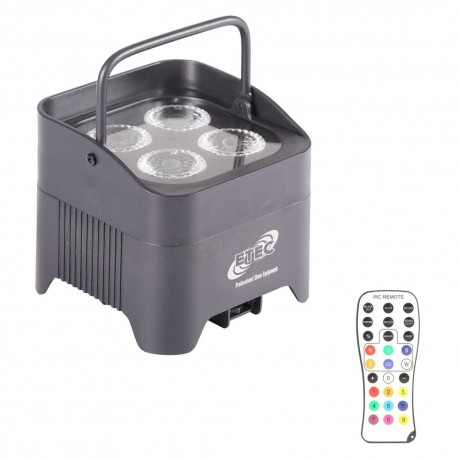 ETEC Batteri lampe 4 x 12W RGBW+UV